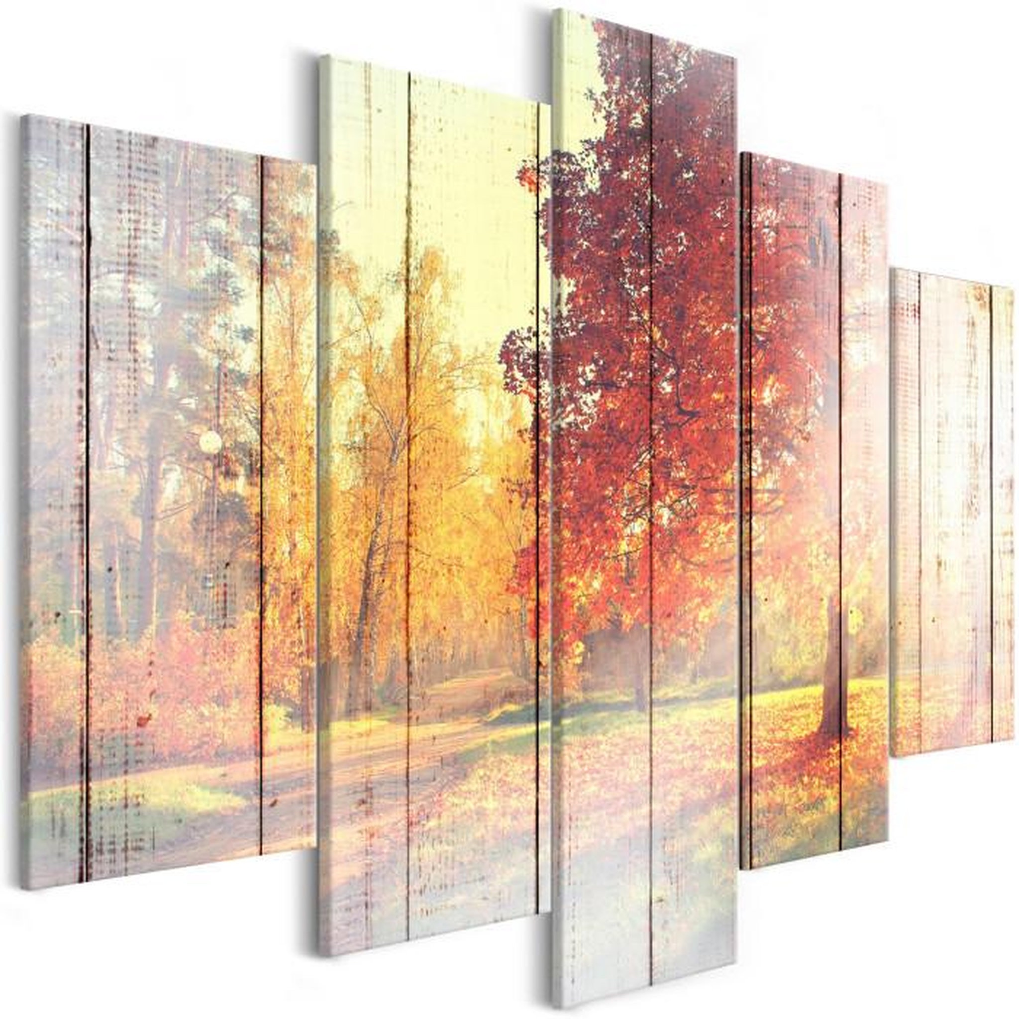 Paris Prix Tableau Imprimé 5 Panneaux  Autumn Sun Wide. Coloris disponibles : Multicolore