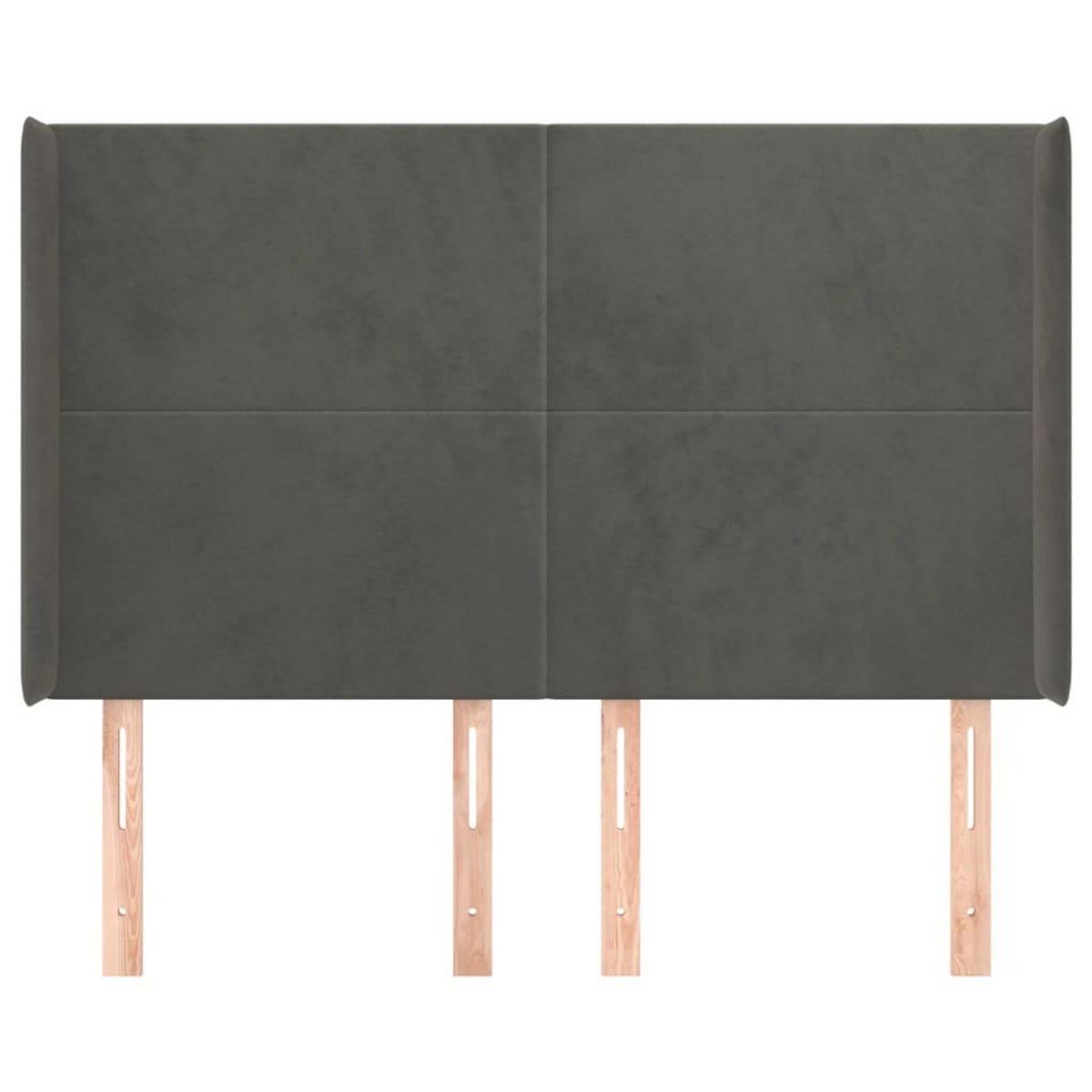 VIDAXL Tete de lit avec oreilles Gris fonce 147x16x118/128 cm Velours