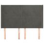 Voir la diapositive 3 : VIDAXL Tete de lit avec oreilles Gris fonce 147x16x118/128 cm Velours