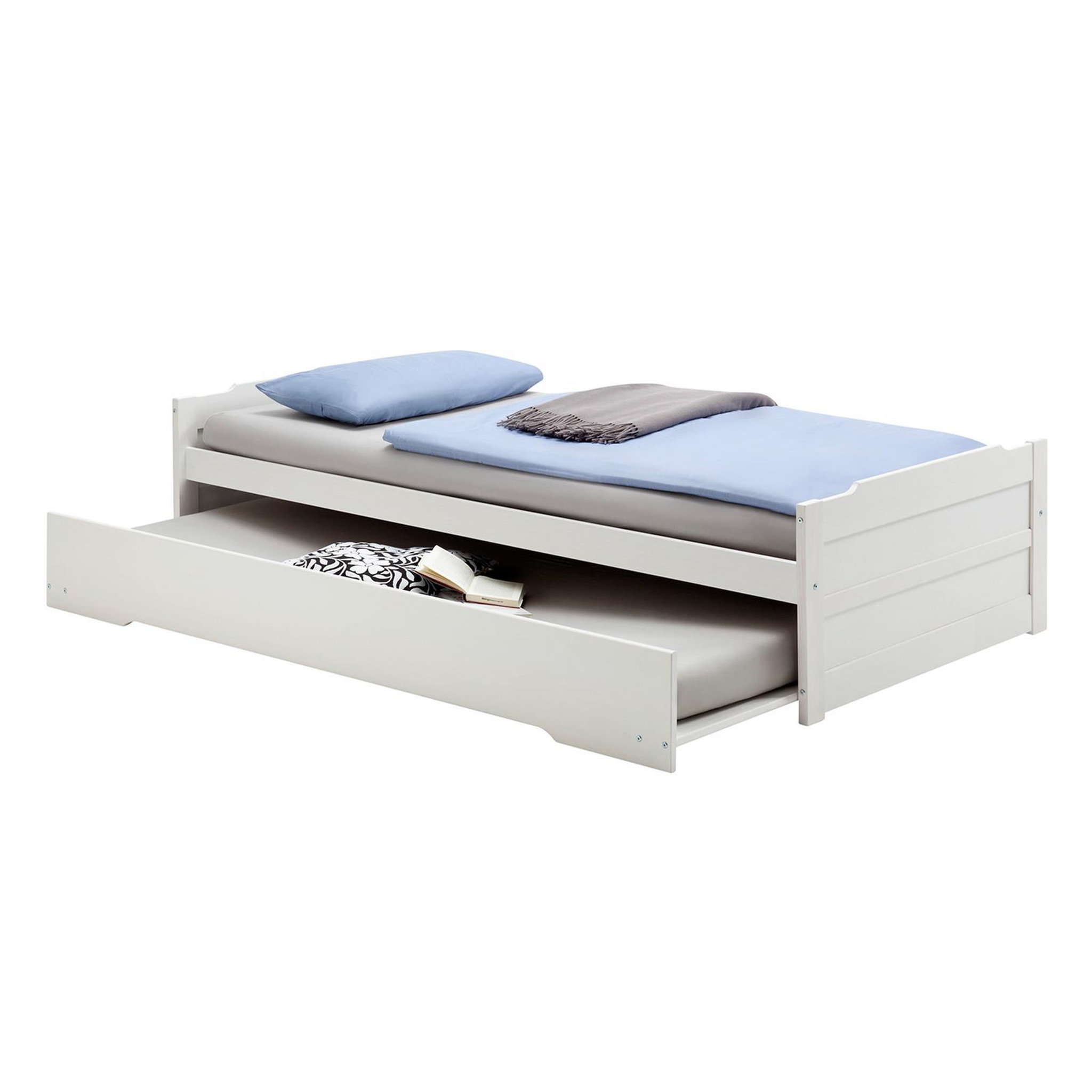 Voir la diapositive 1 : IDIMEX Lit gigogne LORENA en pin massif, 90 x 190 cm