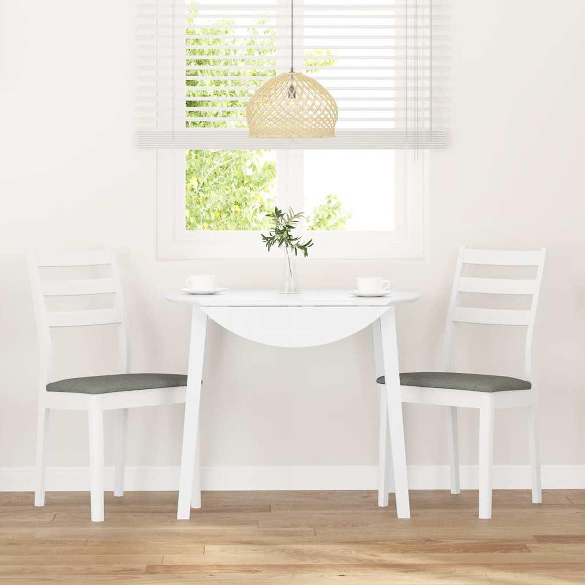 Voir la diapositive 3 : VIDAXL Chaises a manger coussins 2 pcs blanc bois massif caoutchouc
