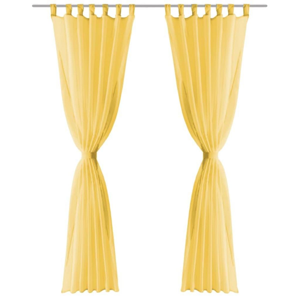 VIDAXL Rideau occultant 2 pcs Voile 140 x 175 cm Jaune