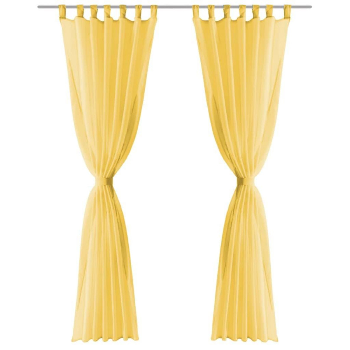 VIDAXL Rideau occultant 2 pcs Voile 140 x 175 cm Jaune