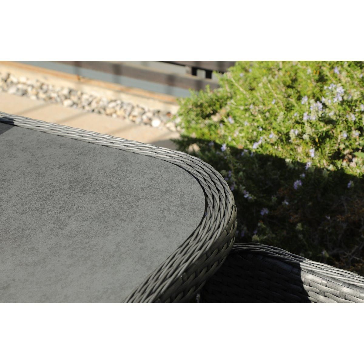 Salon repas de jardin 2 personnes encastrable YUCCA + housse