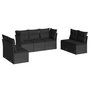Voir la diapositive 2 : VIDAXL Salon de jardin 7 pcs avec coussins noir resine tressee