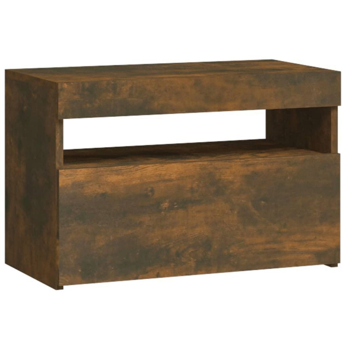 VIDAXL Table de chevet avec lumieres LED Chene fume 60x35x40 cm