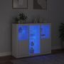 Voir la diapositive 3 : VIDAXL Buffets avec lumieres LED 3 pcs blanc bois d'ingenierie
