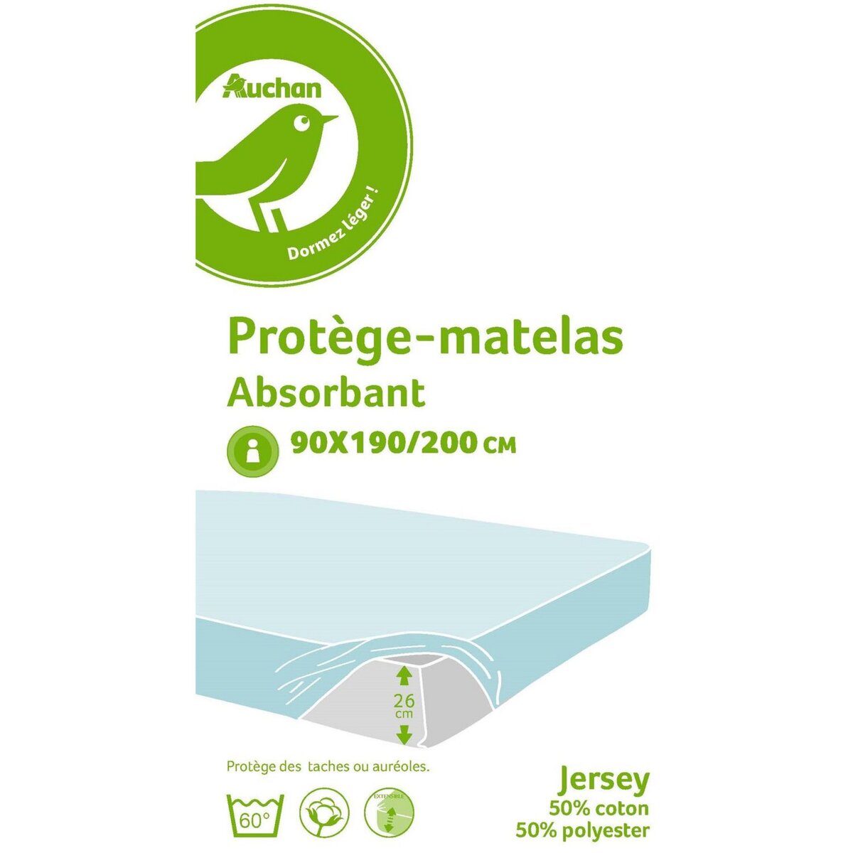 POUCE Protège matelas absorbant en polycoton PUNTO