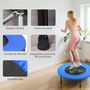 Voir la diapositive 6 : HOMCOM Mini trampoline de Fitness dia. 81cm max. 100Kg couvre-ressort pieds antidérapants noir bleu