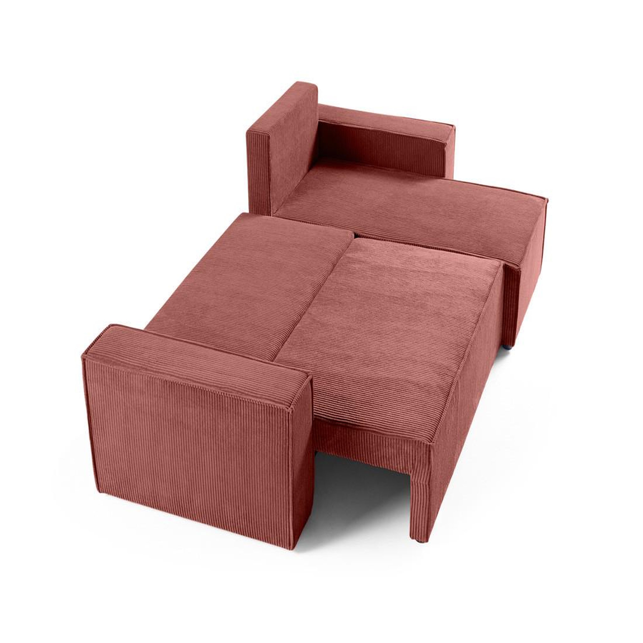 Voir la diapositive 3 : BEST MOBILIER Cezanne - canapé d'angle réversible - 4 places - convertible avec coffre - en velours côtelé