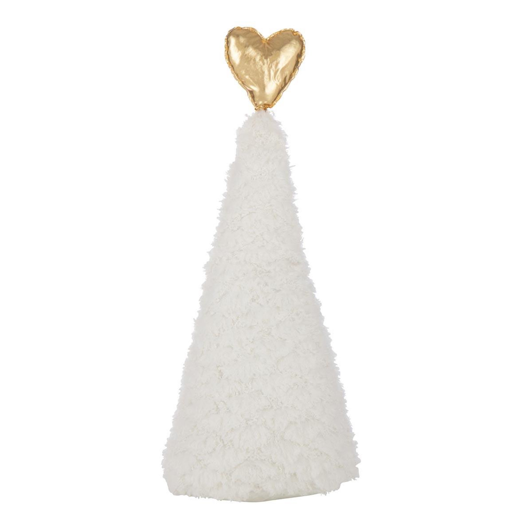 J-LINE Sapin de noël en tissu  cœur  79cm blanc