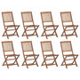 Voir la diapositive 2 : VIDAXL Chaises pliables d'exterieur et coussins lot de 8 Bois d'acacia