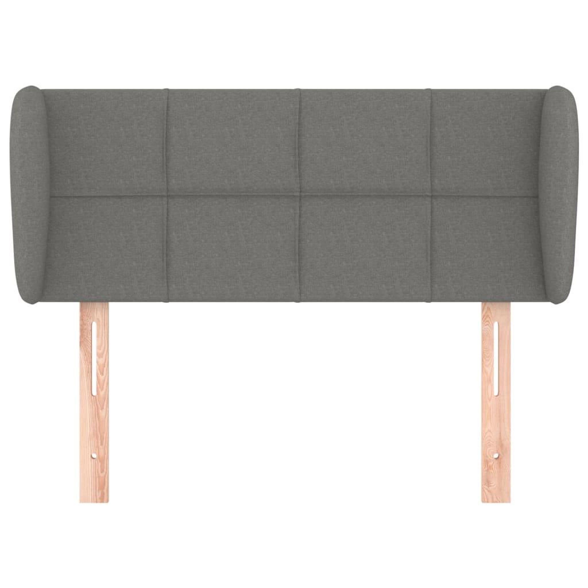 Voir la diapositive 3 : VIDAXL Tete de lit avec oreilles Gris fonce 93x23x78/88 cm Tissu