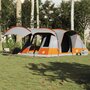 Voir la diapositive 3 : VIDAXL Tente de camping tunnel 5 personnes gris et orange impermeable