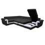 Voir la diapositive 3 : BEST MOBILIER Henry - canapé panoramique d'angle réversible - 7 places - convertible avec coffre - en tissu et pu
