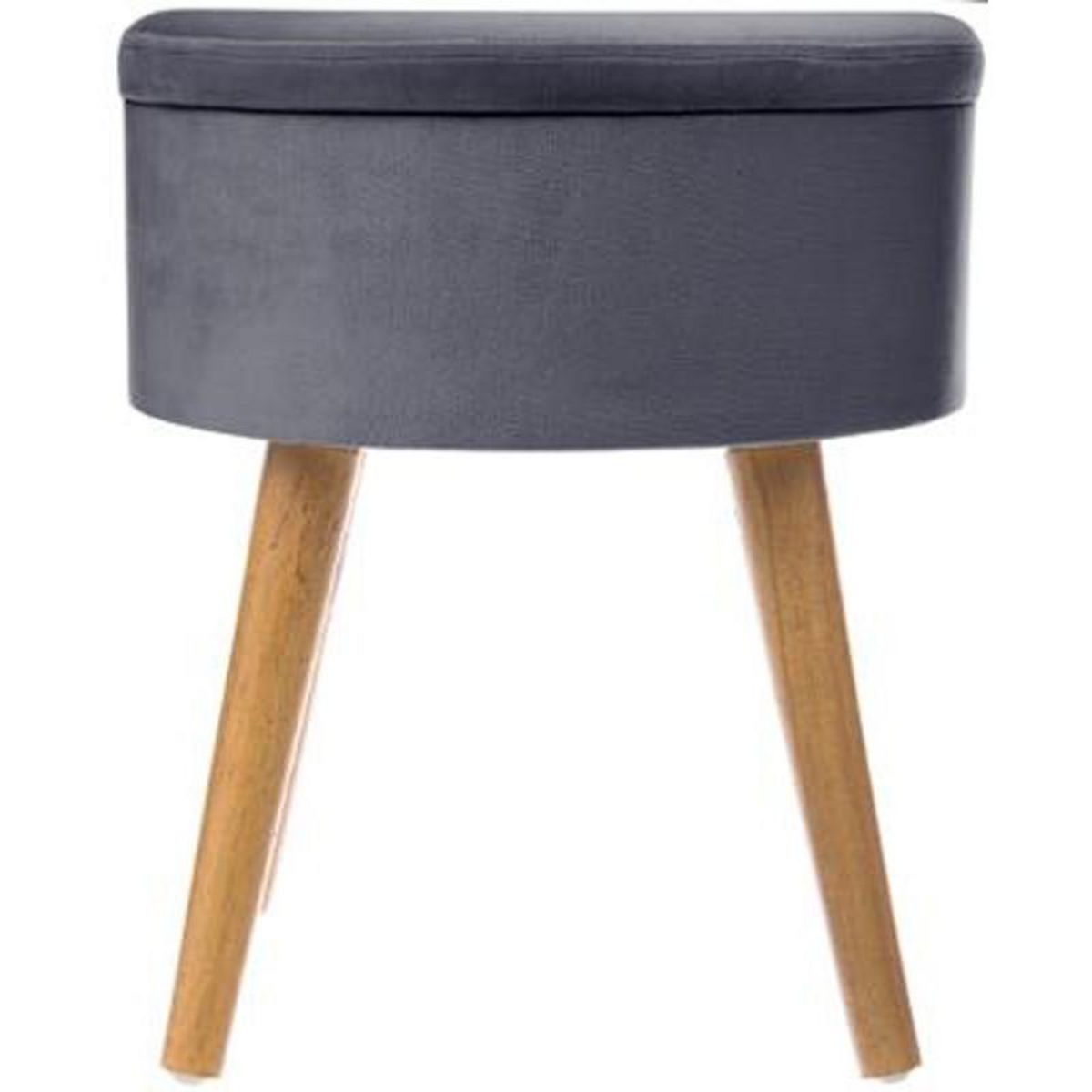  Tabouret Coffre Scandinave  Tess  44cm Gris Foncé