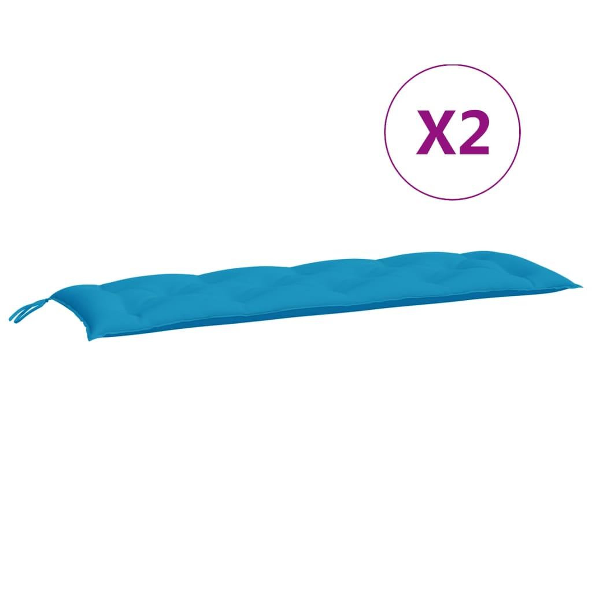 Voir la diapositive 5 : VIDAXL Coussins de banc de jardin lot de 2 bleu clair tissu Oxford