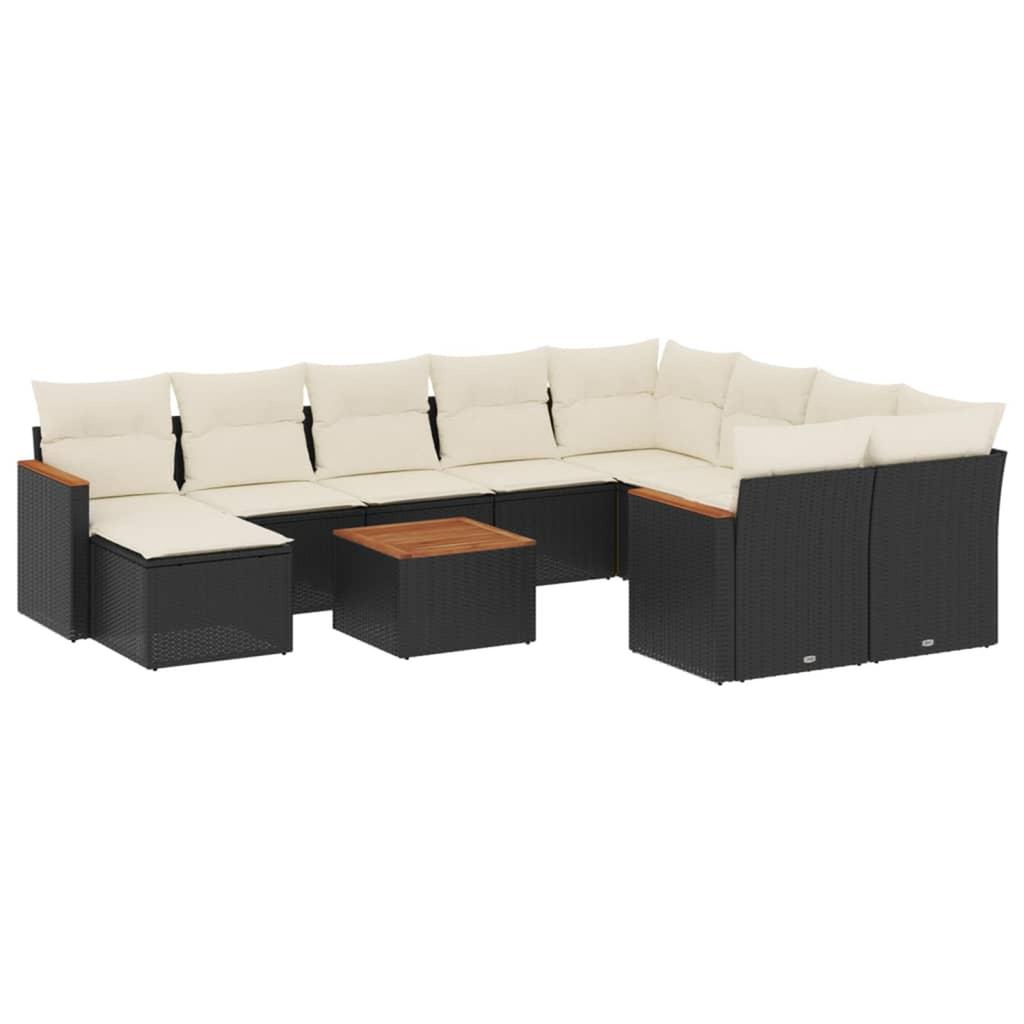 Voir la diapositive 2 : VIDAXL Salon de jardin 11 pcs avec coussins noir resine tressee