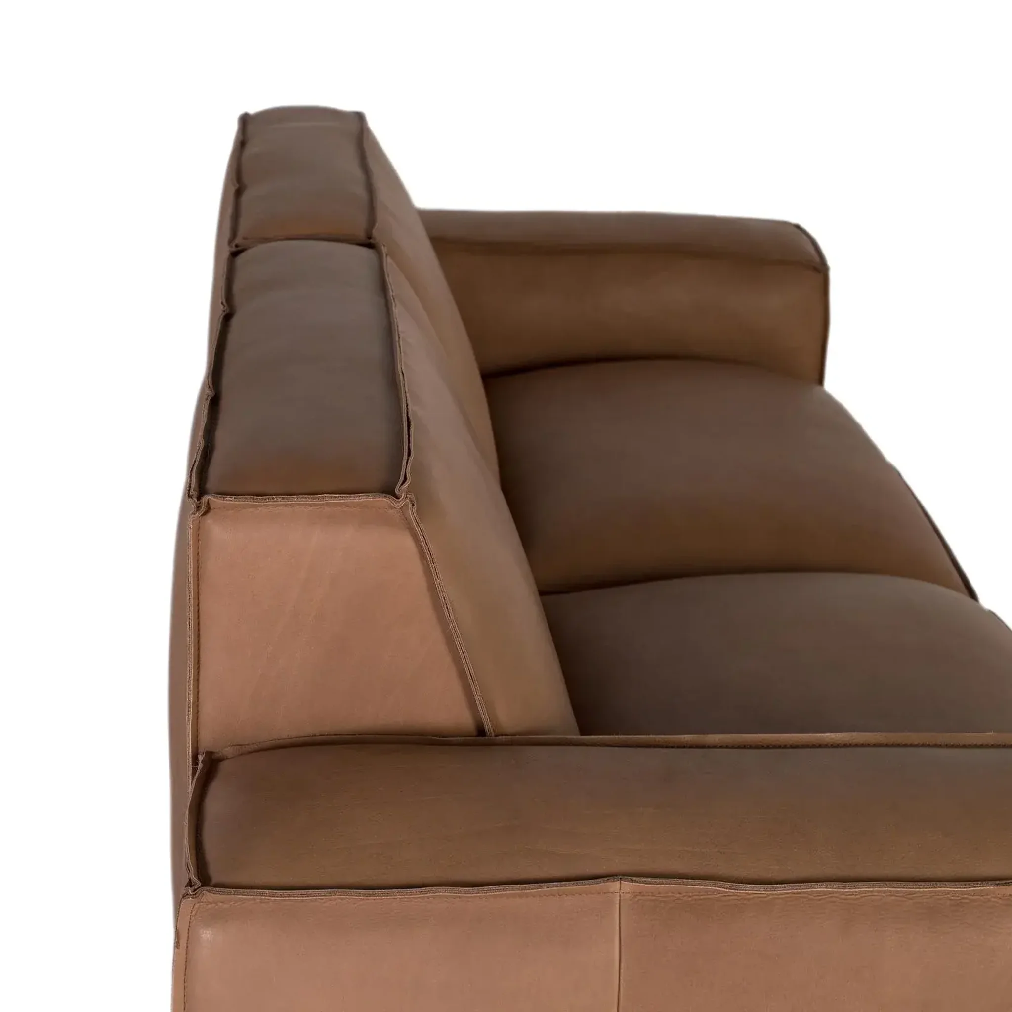 Voir la diapositive 3 : GINER Y COLOMER SL Canapé en cuir naturel, structure en bois 224cm style moderne contemporain