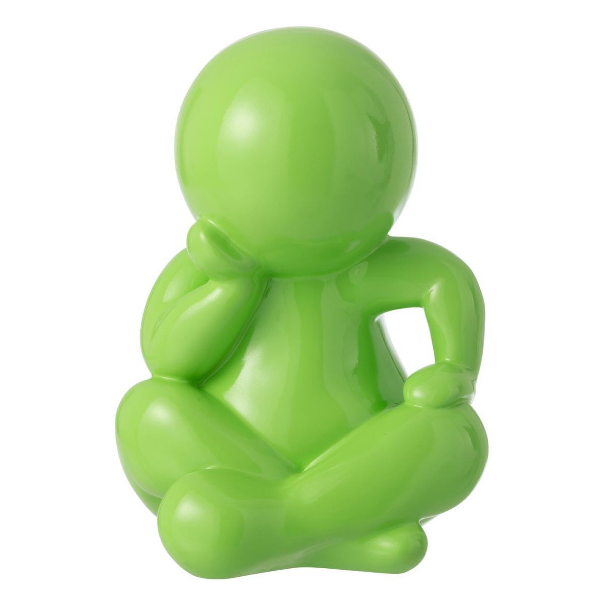 J-LINE Statuette déco unie  marcel  35cm vert