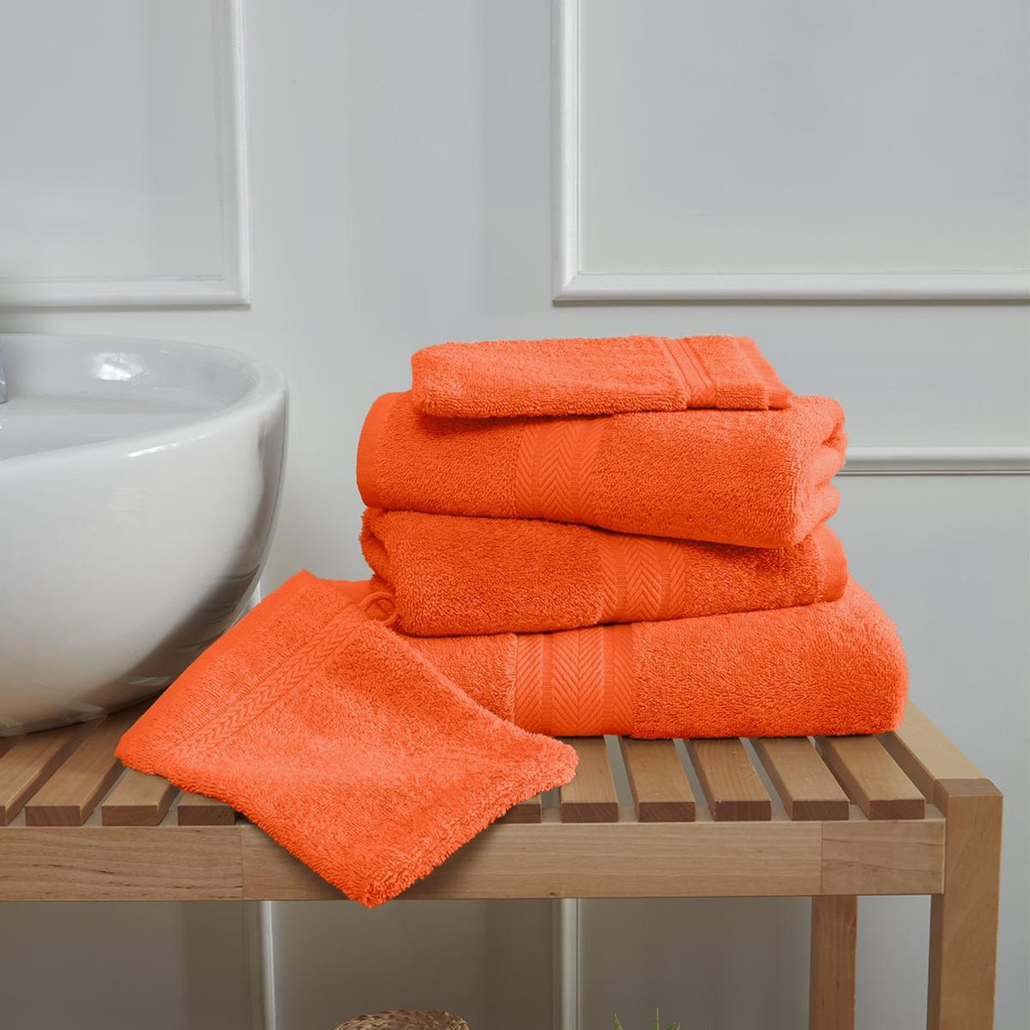 Voir la diapositive 5 : Sensei Maison Ensemble de bain 5 pièces (1 drap de bain + 2 serviettes de toilette + 2 gants) LUXURY