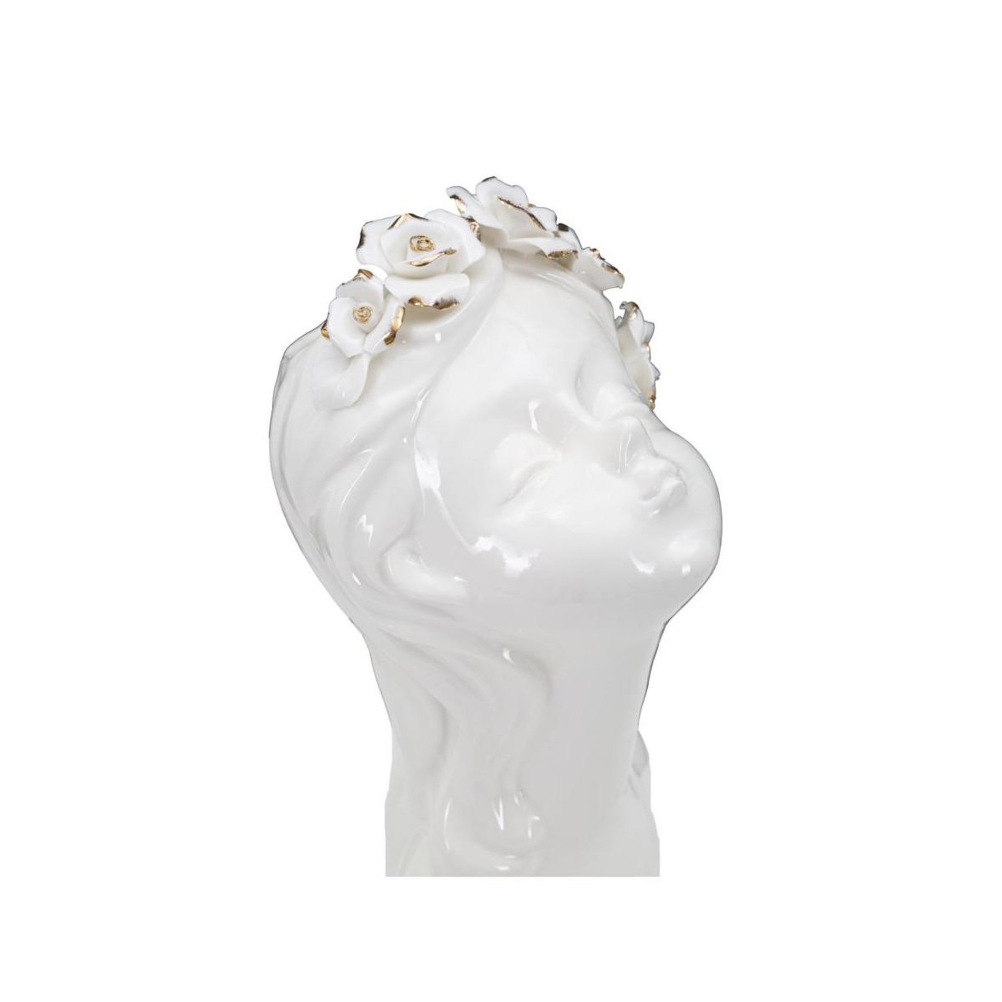 Voir la diapositive 3 : Paris Prix Vase déco en porcelaine  young lady roses  26cm blanc