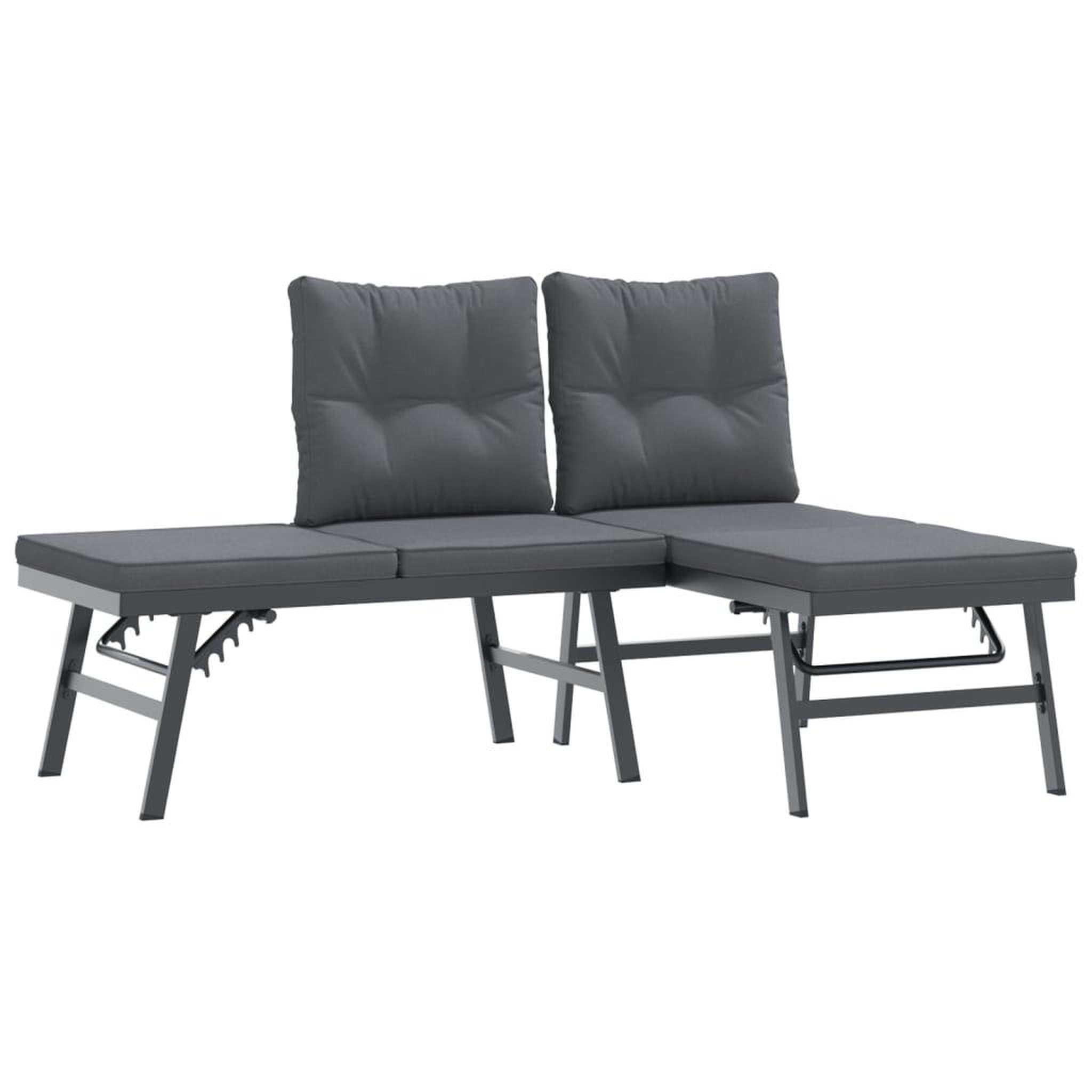 Voir la diapositive 4 : VIDAXL Bancs de jardin avec coussins lot de 6 acier enduit de poudre
