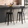 Voir la diapositive 2 : Rendez vous déco Lot de 2 chaises pour îlot central 67 cm en métal noir mat - Indus