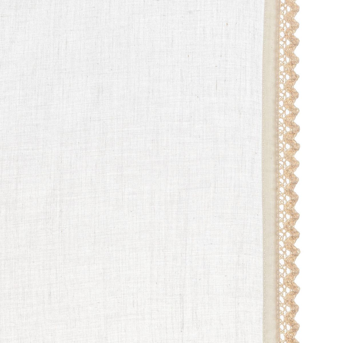 ATMOSPHERA Voilage en coton avec biais en dentelle LITTLE COTTAGE - 140 x 240 cm - Ecru