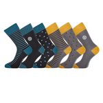 SERGE BLANCO Lot de 6 paires de chaussettes de ville City. Coloris disponibles : Bleu