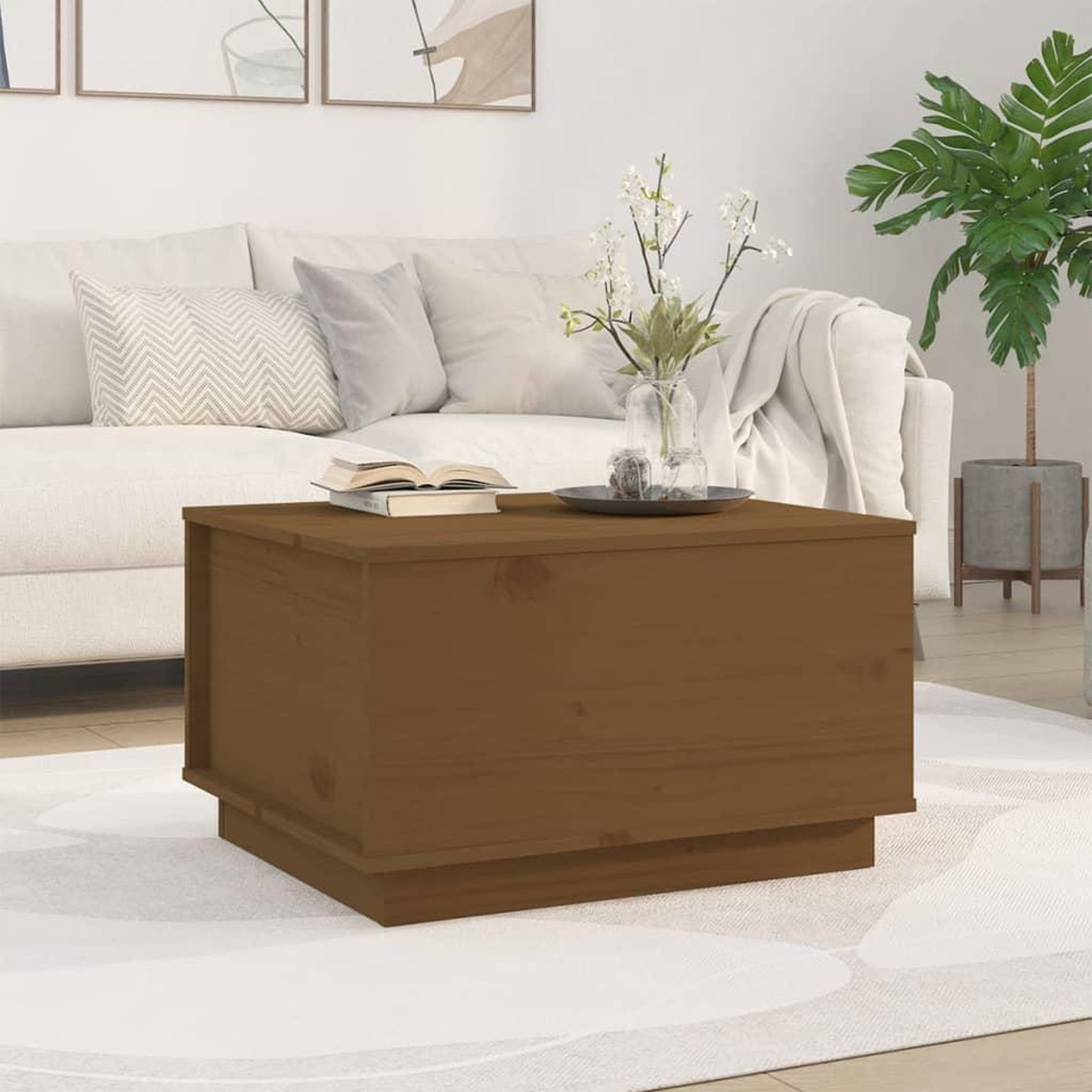 Voir la diapositive 1 : VIDAXL Table basse Marron miel 60x50x35 cm Bois massif de pin