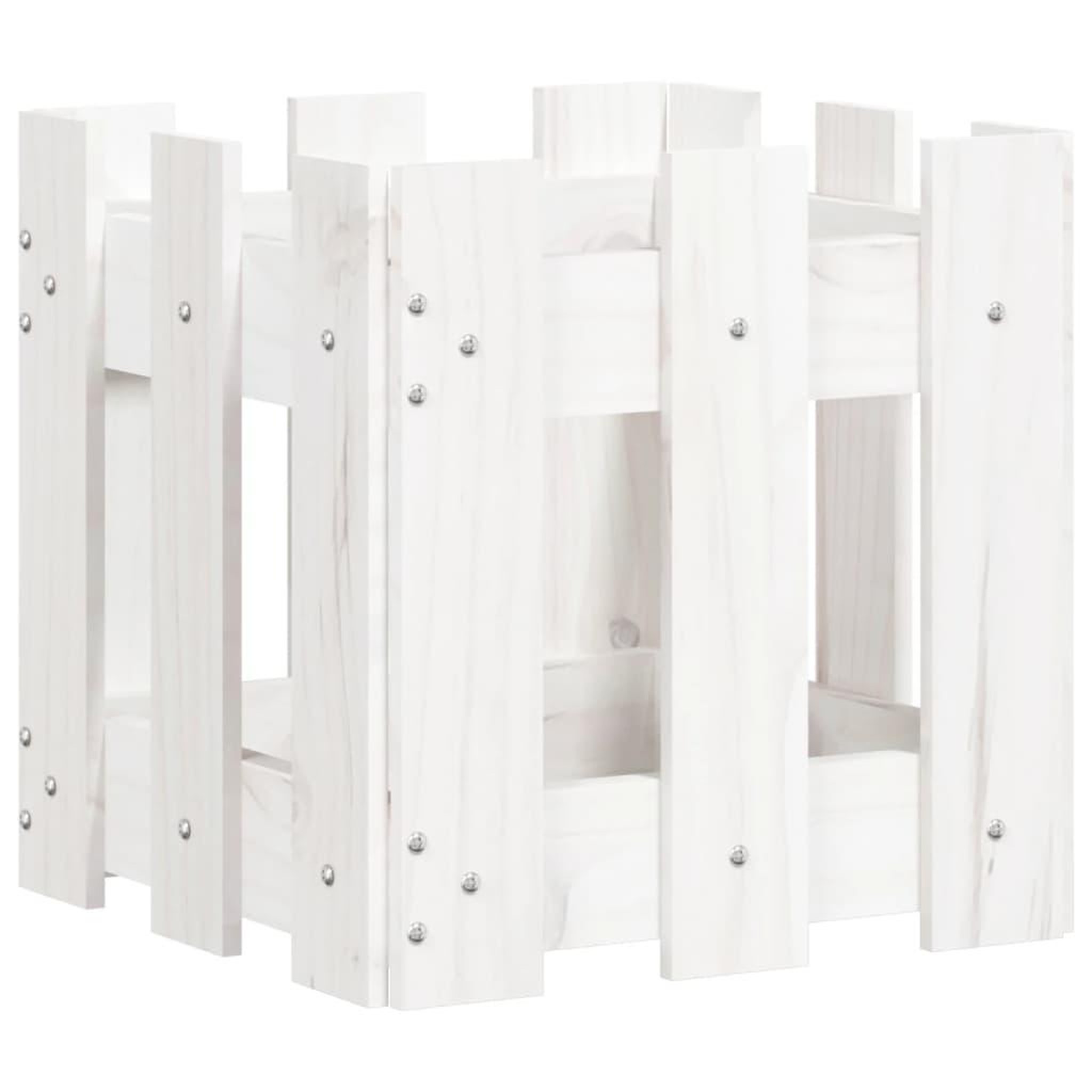 Voir la diapositive 4 : VIDAXL Jardiniere avec design de cloture blanc 30x30x30 cm pin massif