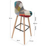 Voir la diapositive 5 : The Home Deco Factory Tabouret de bar scandinave patchwork Riga - H. 92 cm - Beige