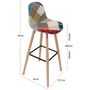 Voir la diapositive 5 : The Home Deco Factory Tabouret de bar scandinave patchwork Riga - H. 92 cm - Beige