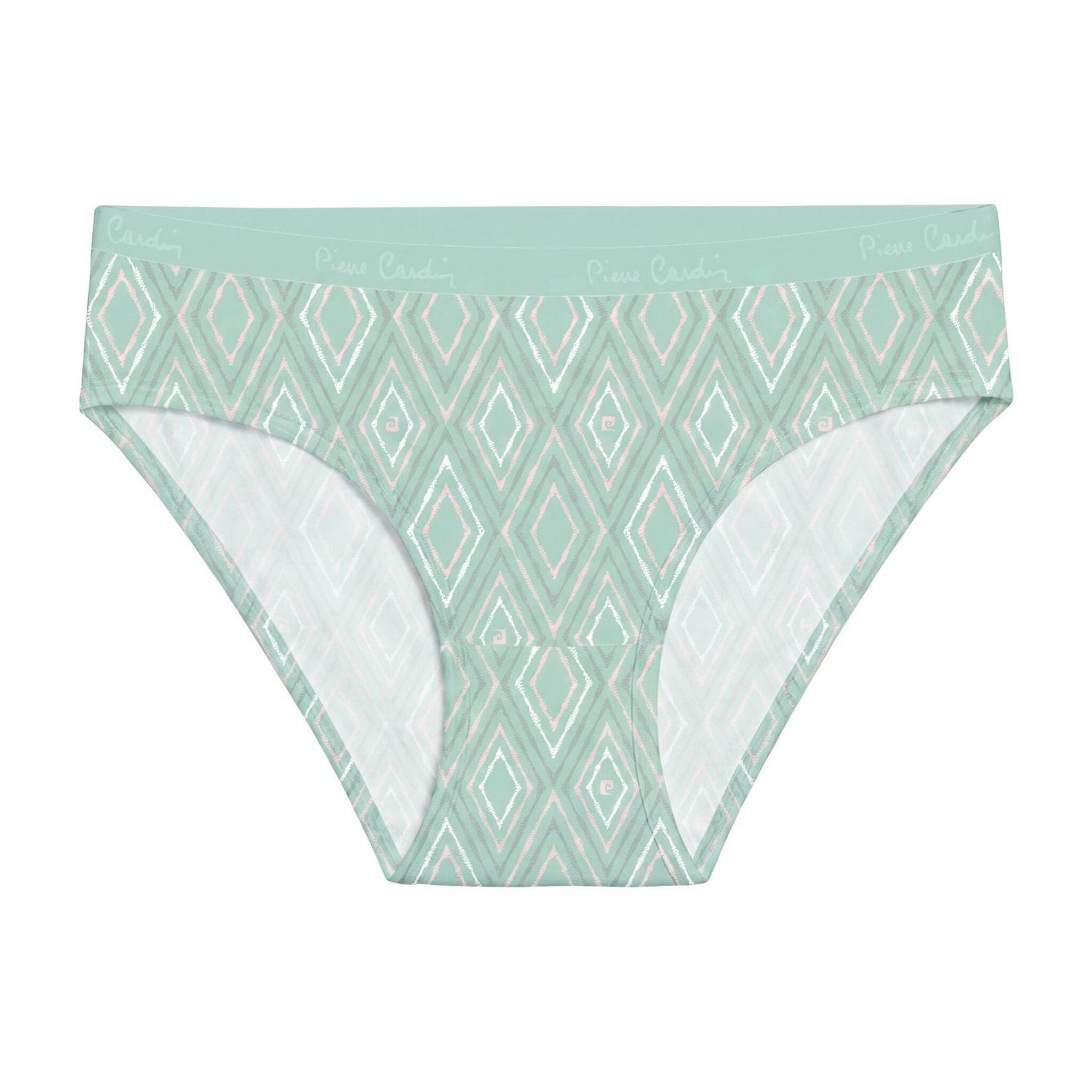 Voir la diapositive 3 : PIERRE CARDIN Lot de 3 slips femme  en coton uni et imprimé ceinture fine 2cm pck12