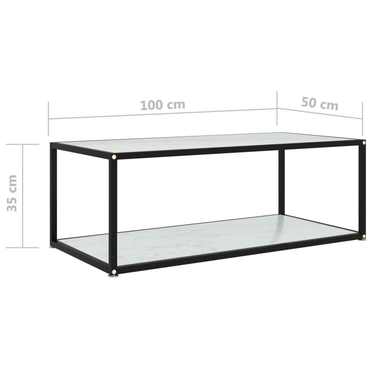 VIDAXL Table basse Blanc 100x50x35 cm Verre trempe