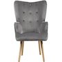 Voir la diapositive 2 : Habitat et Jardin Fauteuil style scandinave velours  Odense  - 73 x 81 x 92.5 cm - 1 place - Gris