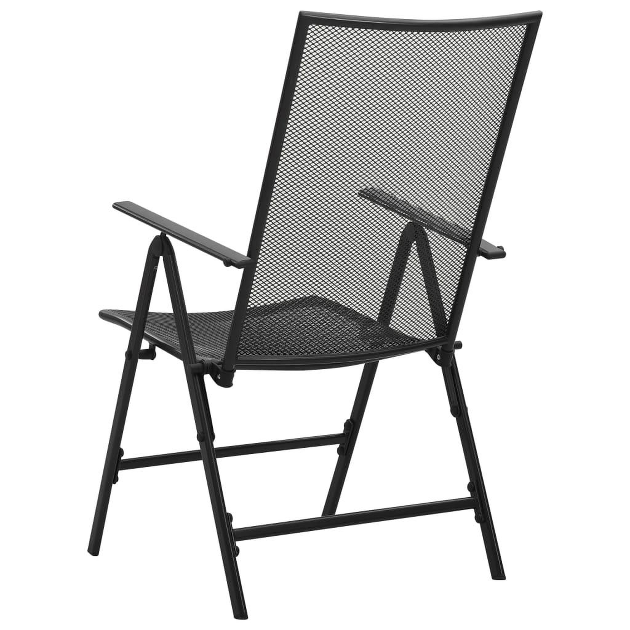Voir la diapositive 5 : VIDAXL Chaises pliables en maille lot de 4 Acier Anthracite