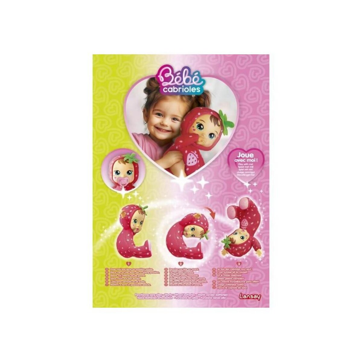 LANSAY Poupon - LANSAY - Mon bébé cabrioles - Lina la fraise - Des 18 mois