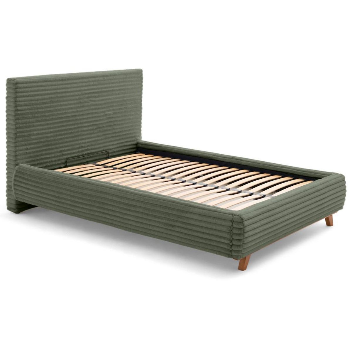 BEST MOBILIER Cristal - lit coffre avec bout de lit - 180x200 - sommier inclus - fausse fourrure côtelée