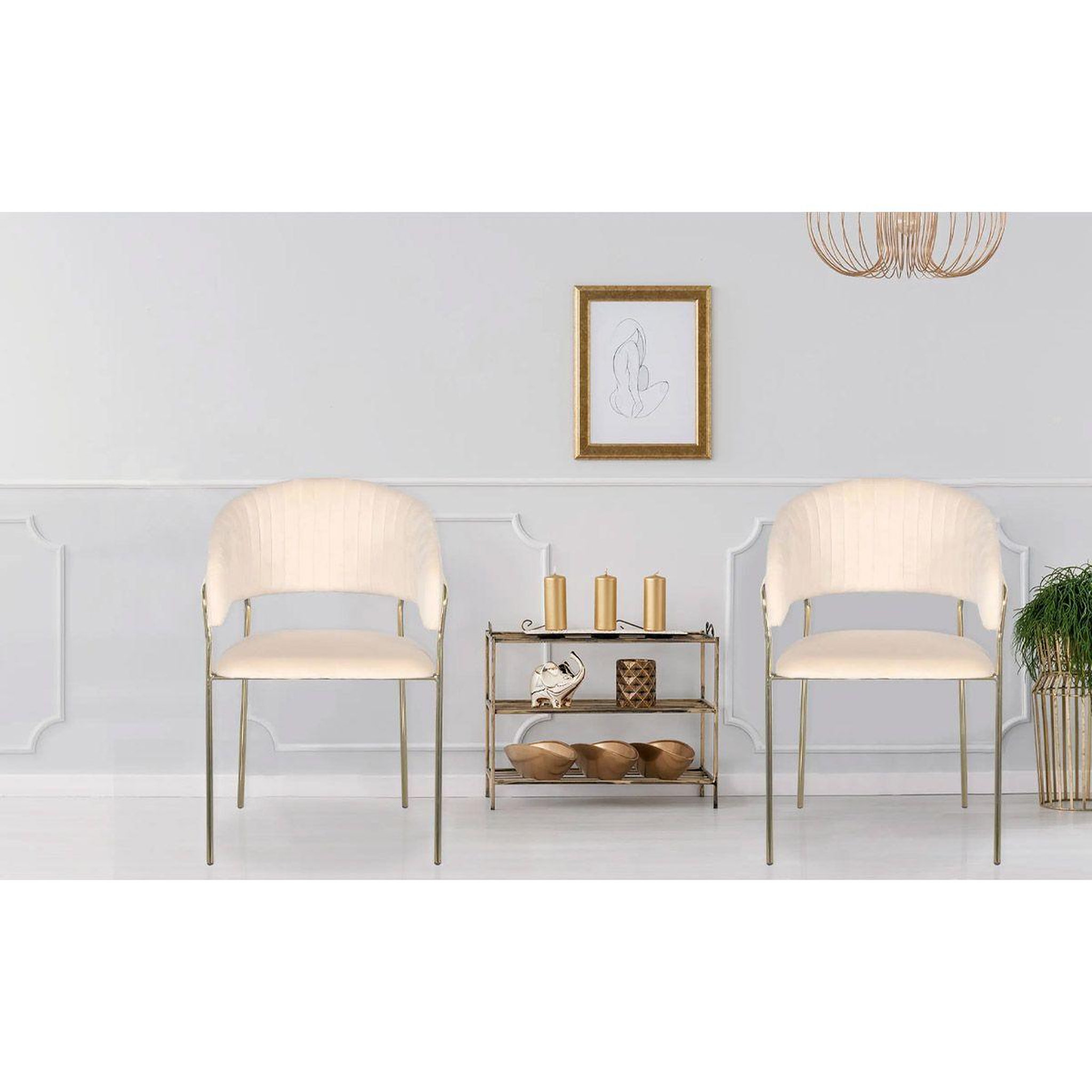 Voir la diapositive 6 : Paris Prix Lot de 8 chaises en velours  batora  79cm beige