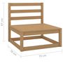 Voir la diapositive 6 : VIDAXL Canape central de jardin marron miel bois de pin massif