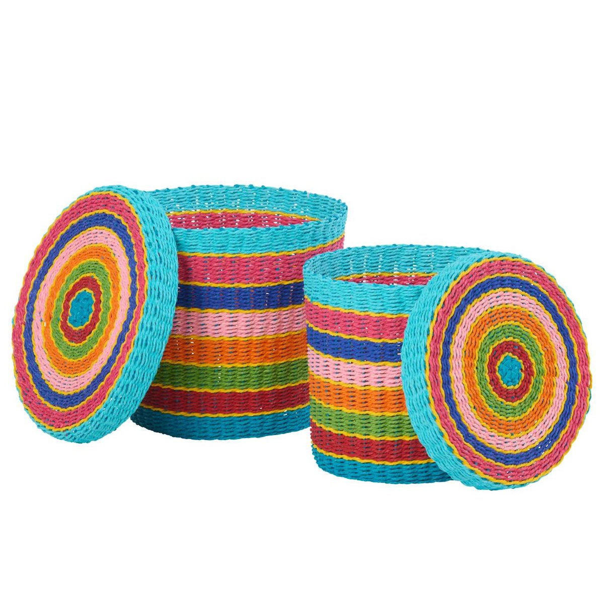 Paris Prix Lot de 2 Paniers de Rangement  Seann  32cm Multicolore