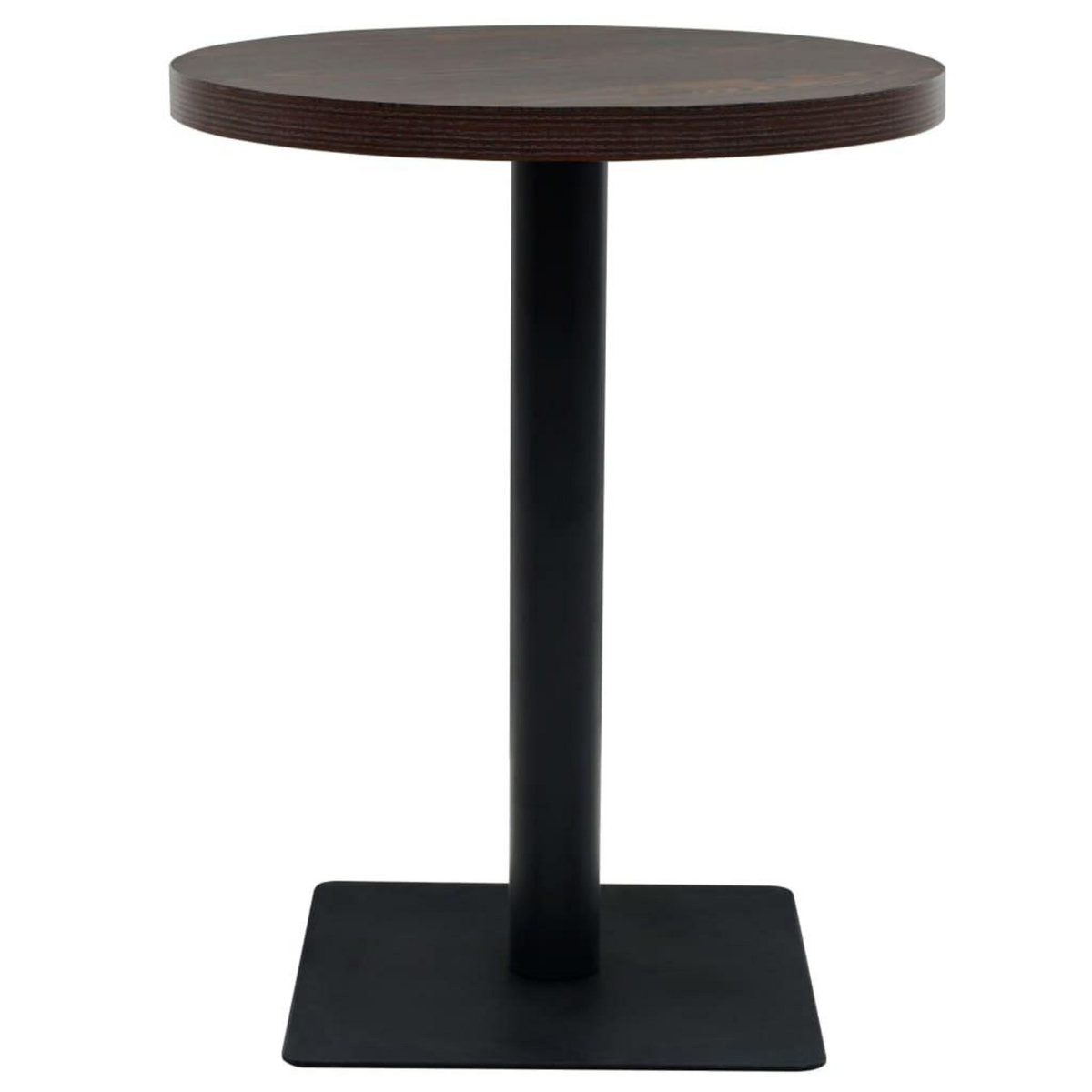 VIDAXL Table de bistro MDF et acier Rond 60 x 75 cm Frene fonce