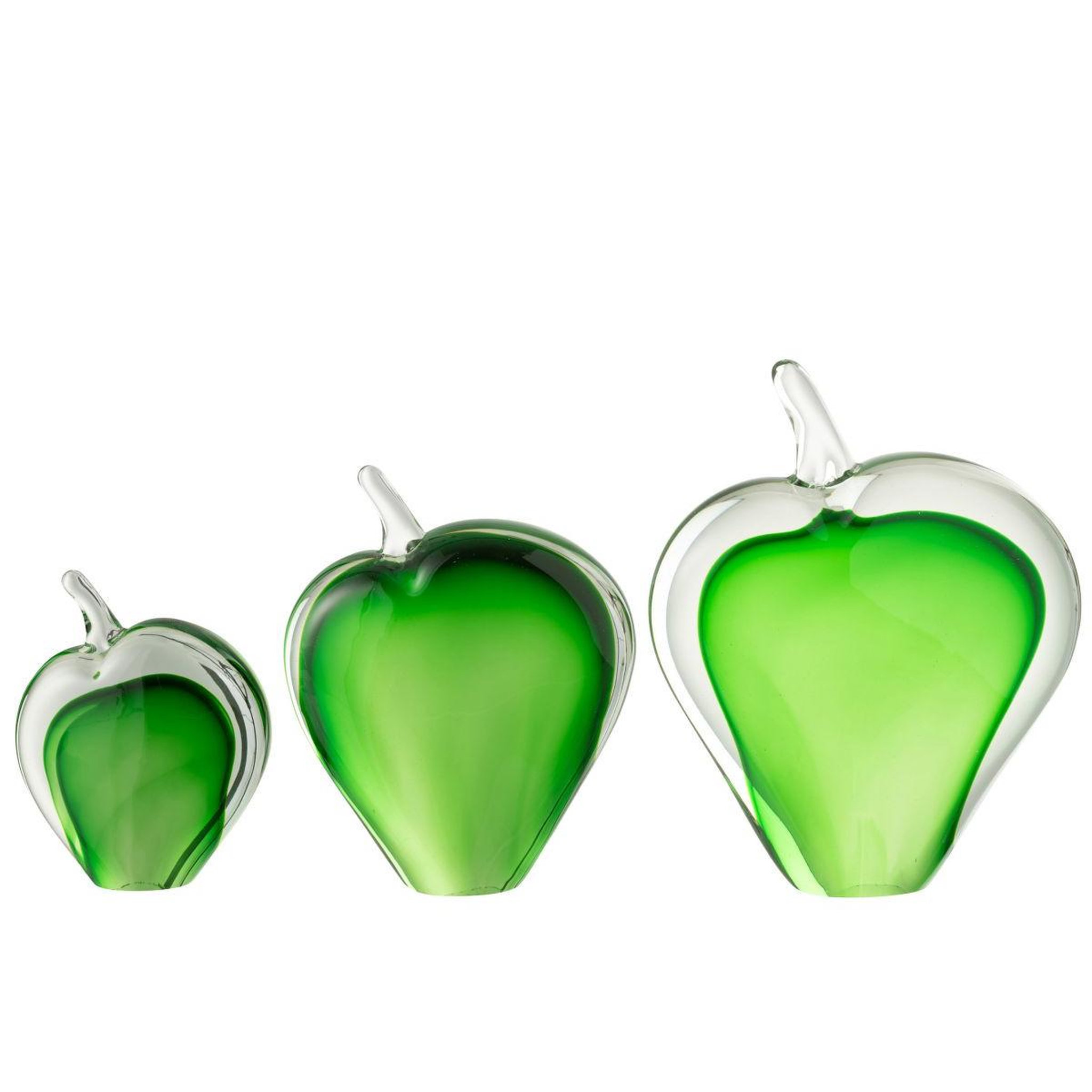 Voir la diapositive 2 : J-LINE Lot de 3 presse-papiers en verre  malum  24cm vert