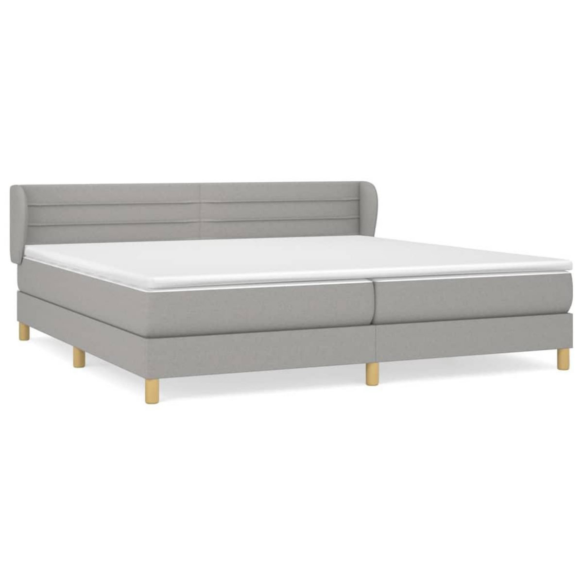 VIDAXL Sommier a lattes de lit avec matelas Gris clair 200x200cm Tissu