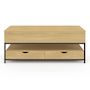 Voir la diapositive 3 : ID MARKET Table basse plateau relevable rectangulaire DETROIT avec 2 tiroirs design industriel