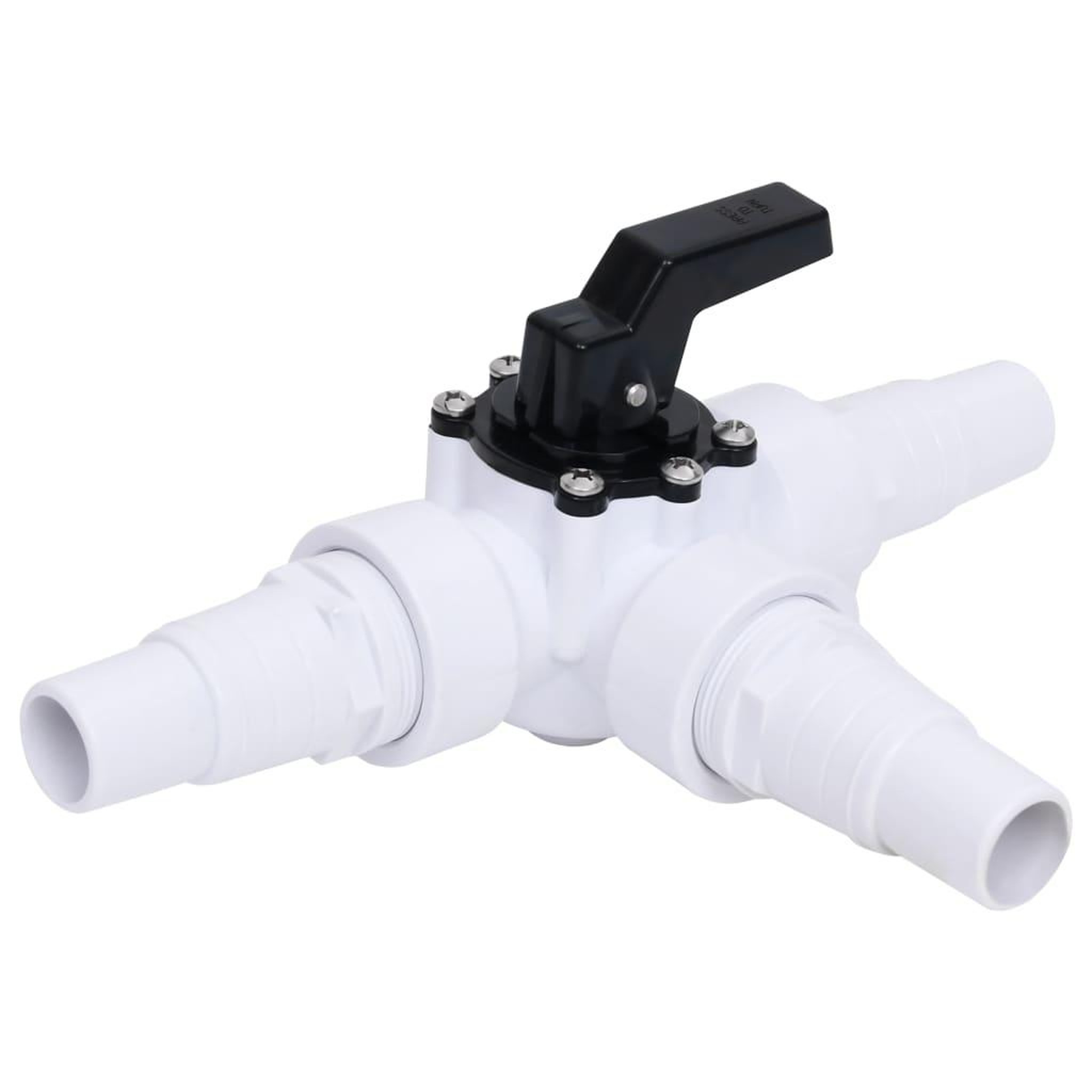 VIDAXL Vanne a boule a 3 voies de piscine blanc et noir