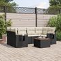 Voir la diapositive 1 : VIDAXL Salon de jardin 7 pcs avec coussins noir resine tressee