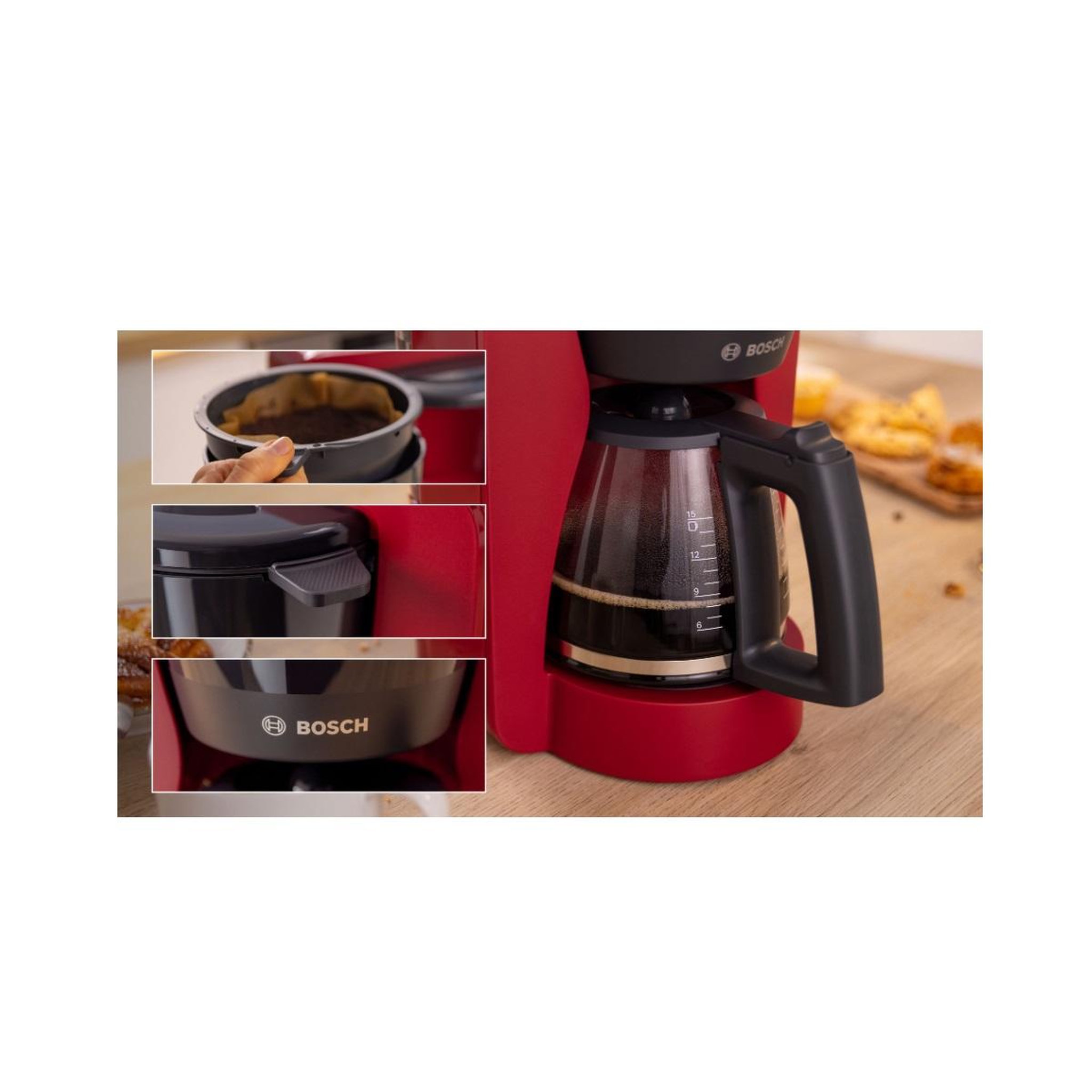 Voir la diapositive 4 : BOSCH Cafetière filtre 12 à 15 tasses 1200w - tka3m134